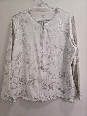 Ladies Tanjay Cream Floral Zip-Up Jacket